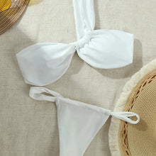 Load image into Gallery viewer, Bikini Set Women Sexy Sleeveless One Shoulder Swimsuit Two-Piece Swimwear 2025 Summer New Fashion Solid Color Bathing Beachwear
