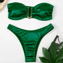 Load image into Gallery viewer, High-Waist Bandeau Push-Up Bikini
