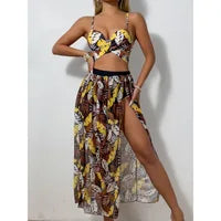 Load image into Gallery viewer, Fishnet Three-Piece Bikini &amp; Dress Set
