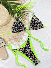 Load image into Gallery viewer, Leopard Micro Thong Bikini with Lace-Up Detail
