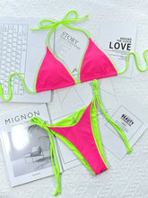 Load image into Gallery viewer, Leopard Micro Thong Bikini with Lace-Up Detail
