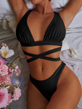 Load image into Gallery viewer, Cross Bandage Push-Up Bikini Set
