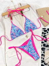 Load image into Gallery viewer, Leopard Micro Thong Bikini with Lace-Up Detail
