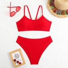 Load image into Gallery viewer, Solid Colour Two-Piece Bikini Set
