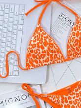 Load image into Gallery viewer, Leopard Micro Thong Bikini with Lace-Up Detail
