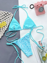 Load image into Gallery viewer, Leopard Micro Thong Bikini with Lace-Up Detail

