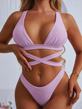 Load image into Gallery viewer, Cross Bandage Push-Up Bikini Set
