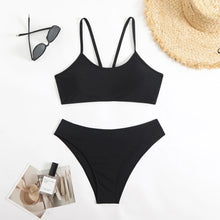 Load image into Gallery viewer, Solid Colour Two-Piece Bikini Set
