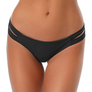 Bikini Tanga Corte Brasileño 2025, Color Sólido, Braguitas Ajustables