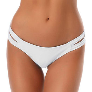 Bikini Tanga Corte Brasileño 2025, Color Sólido, Braguitas Ajustables