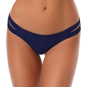 Bikini Tanga Corte Brasileño 2025, Color Sólido, Braguitas Ajustables