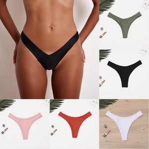 Bikini Bottoms Brasileños 2025, Tanga de Cintura Baja Sólida