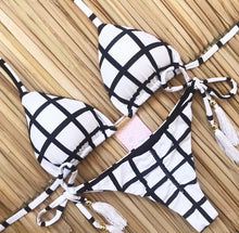 Tải hình ảnh vào trình xem Thư viện,Bikini sọc buộc 2025, Đồ bơi nữ Bandeau Bikini Brazil
