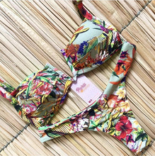 Load image into Gallery viewer, Floral Print Women Swimsuit 2025, Brazilian Bikini Push Up bra
