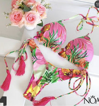 Load image into Gallery viewer, Floral Print Women Swimsuit 2025, Brazilian Bikini Push Up bra
