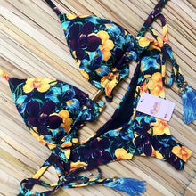 Load image into Gallery viewer, Floral Print Women Swimsuit 2025, Brazilian Bikini Push Up bra
