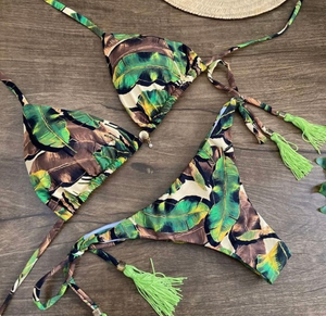 Floral Print Women Swimsuit 2025, Brazilian Bikini Push Up bra