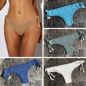 Women Sport Sexy Bikini Thong Handmade Crochet Swimwear Bikini Bottom