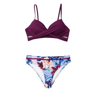 CUPSHE Conjuntos de Bikini con Push Up Floral, Trajes de Baño de Dos Piezas Tipo Tanga 2025