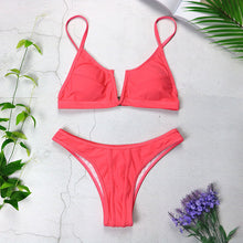 Tải hình ảnh vào trình xem Thư viện,Bandeau Bikinis 2025 Mới Áo Tắm V Cổ Push Up, Bikini Brazil 3418
