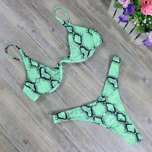 Bikini dây cao mới 2025, eo cao, Bộ bikini Brazil trơn