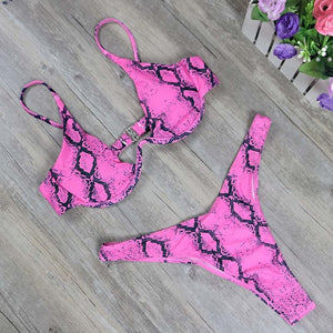 Bikini dây cao mới 2025, eo cao, Bộ bikini Brazil trơn