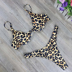 New high cut thong bathing suit 2025, high waist, Solid Brazilian Bikini Set