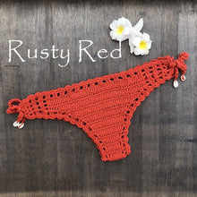 Load image into Gallery viewer, Women Sport Sexy Bikini Thong Handmade Crochet Swimwear Bikini Bottom
