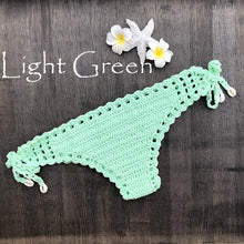 Load image into Gallery viewer, Women Sport Sexy Bikini Thong Handmade Crochet Swimwear Bikini Bottom
