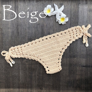 Women Sport Sexy Bikini Thong Handmade Crochet Swimwear Bikini Bottom