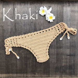 Women Sport Sexy Bikini Thong Handmade Crochet Swimwear Bikini Bottom