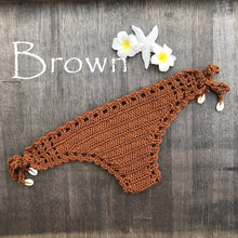 Cargar la imagen en el visor de la galeríaLas mujeres deporte sexy bikini tanga hecho a mano crochet traje de baño bikini
