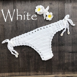 Las mujeres deporte sexy bikini tanga hecho a mano crochet traje de baño bikini