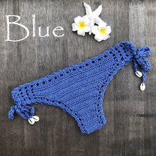 Load image into Gallery viewer, Women Sport Sexy Bikini Thong Handmade Crochet Swimwear Bikini Bottom
