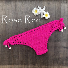 Cargar la imagen en el visor de la galeríaLas mujeres deporte sexy bikini tanga hecho a mano crochet traje de baño bikini
