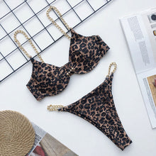 Tải hình ảnh vào trình xem Thư viện,Bộ đồ bơi bikini đẩy ngực cho nữ 2025 Đồ bơi cắt cao cho gái
