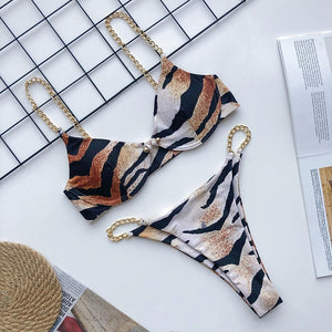 Women Push Up Bikini Set  Swimwear 2025 Swimsuit Girl High Cut