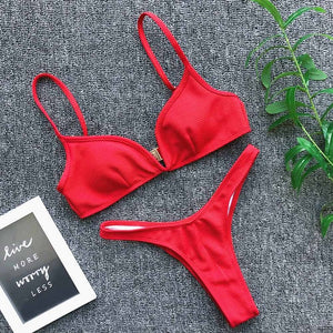 Conjunto de bikini push up para mujer Traje de baño 2025 Traje de baño de corte alto para niña