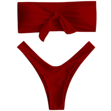 Cargar la imagen en el visor de la galeríaBANDEA 2025 Conjunto de Bikini Push Up Traje de Baño para Mujeres, Sólido brasileño
