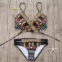 Load image into Gallery viewer, Bandage Aztec 2025, String Strappy Brazilian Bikini
