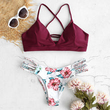 Load image into Gallery viewer, Women Bikinis 2025, Set Push Up Cut Flower, Two Piece Floral
